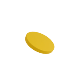 Un petit bouton rond jaune illustré en 3d